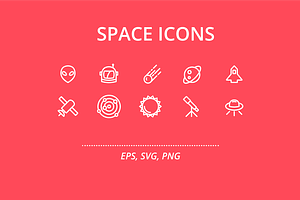 Space 20 Outline Icons