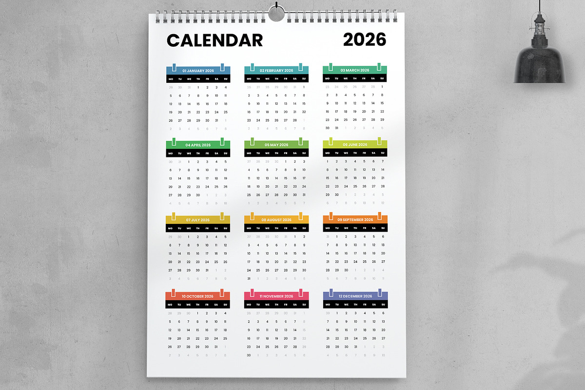 2026 Calendar Template, a Stationery Template by ContestDesign (Photo 1 of 3)