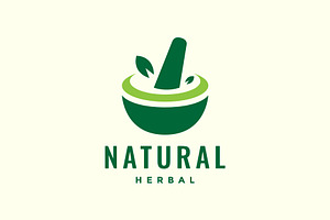 bowl leaves herbal medicine logo, a Branding & Logo Template by devastd