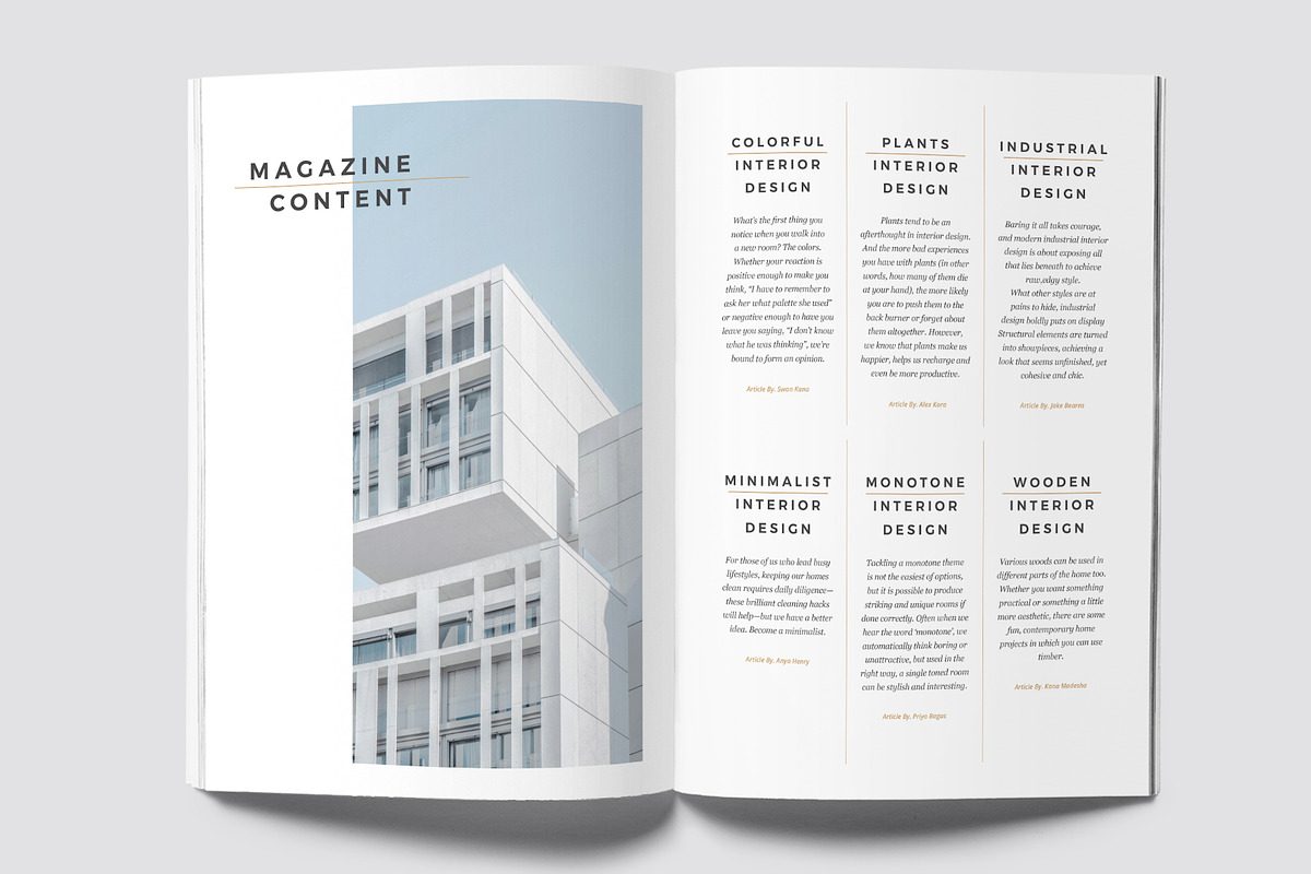 Minimal Interior Magazine, a Magazine Template by rubirubiko