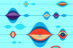Vector Retro Modern Tiling Pattern 