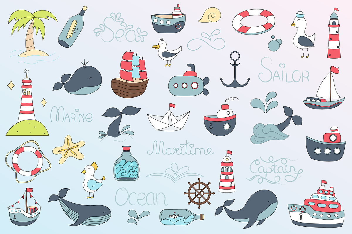 Maritime (elements, patterns), a Decorative Illustration by My Sweet Dreams (Photo 2 of 6)