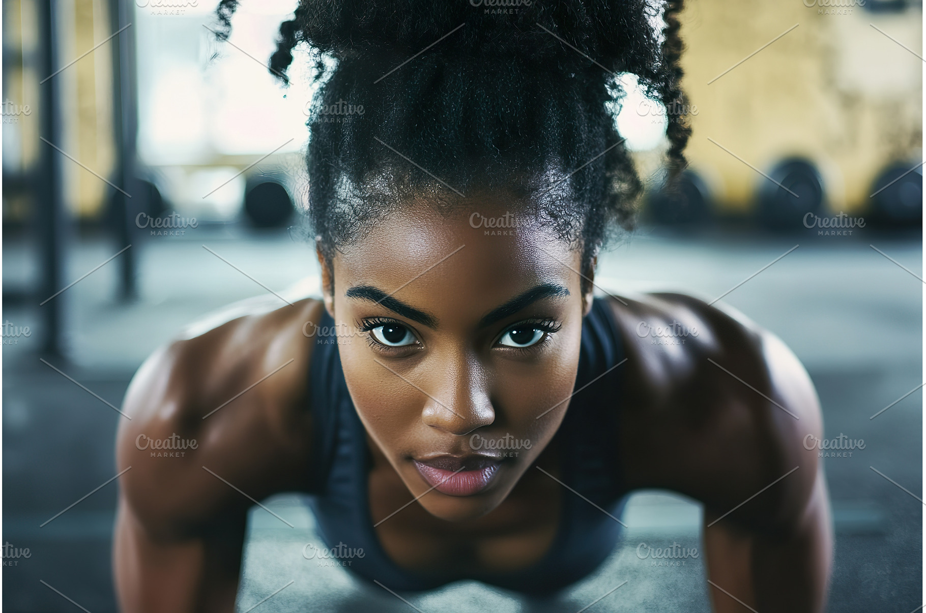 Close up of determined African, a Sports & Recreation Photo by Lermont51