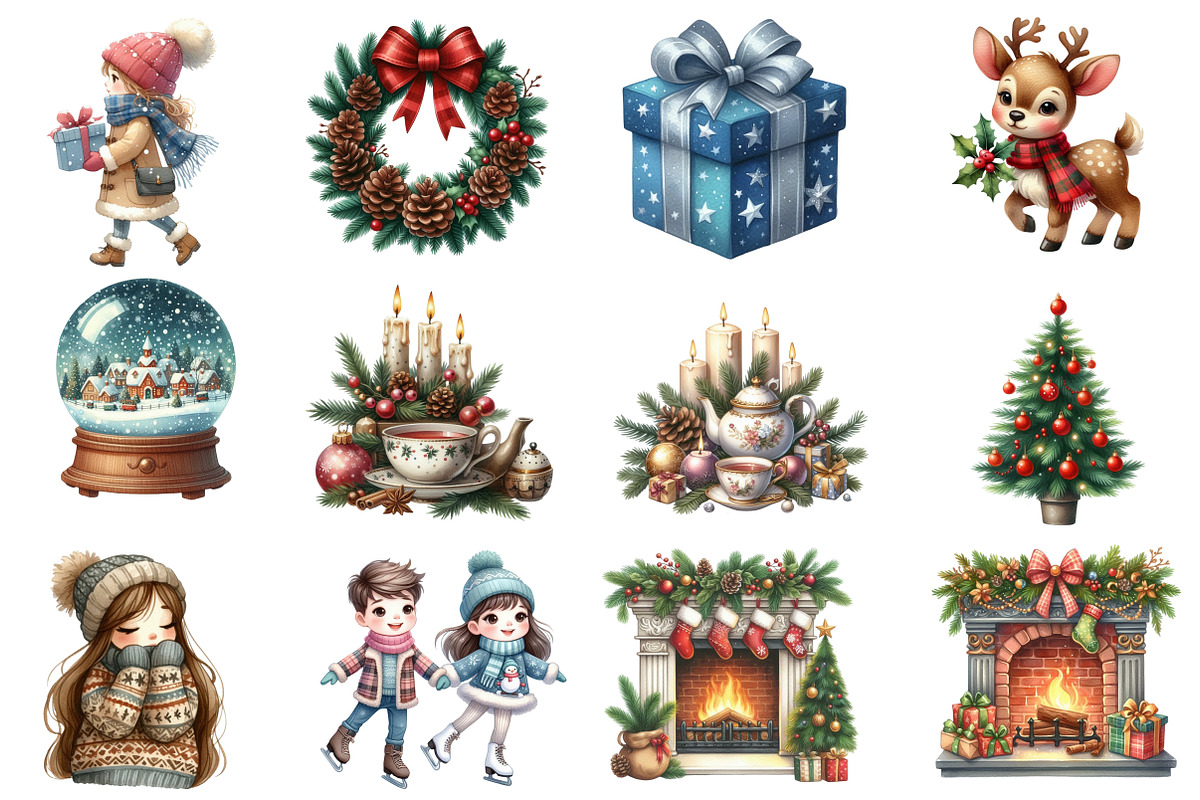 Antique Nordic Chirstmas Day Clipart, an Illustration by Designworld (Photo 3 of 6)
