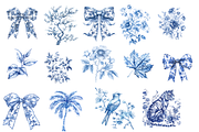 Chinoiserie Toile de Jouy Clipart, an Illustration by NadiaTheronArt (Thumbnail 2 of 4)