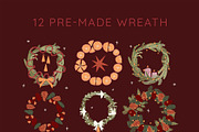 Christmas Wreath Creator, a Seasonal Illustration by Elliko shop (Thumbnail 5 of 10)