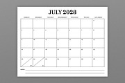 2028 8.5 x 11 Inch Calendar Template, a Stationery Template by Running With Foxes (Thumbnail 3 of 5)