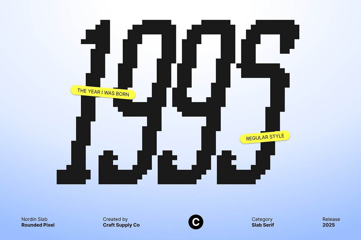 Nordin Slab Rounded Pixel, a Slab Serif Font by Craft Supply Co. (Photo 4 of 8)