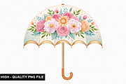 Watercolor Floral Umbrella Clipart, an Illustration by crative8112 (Thumbnail 8 of 8)