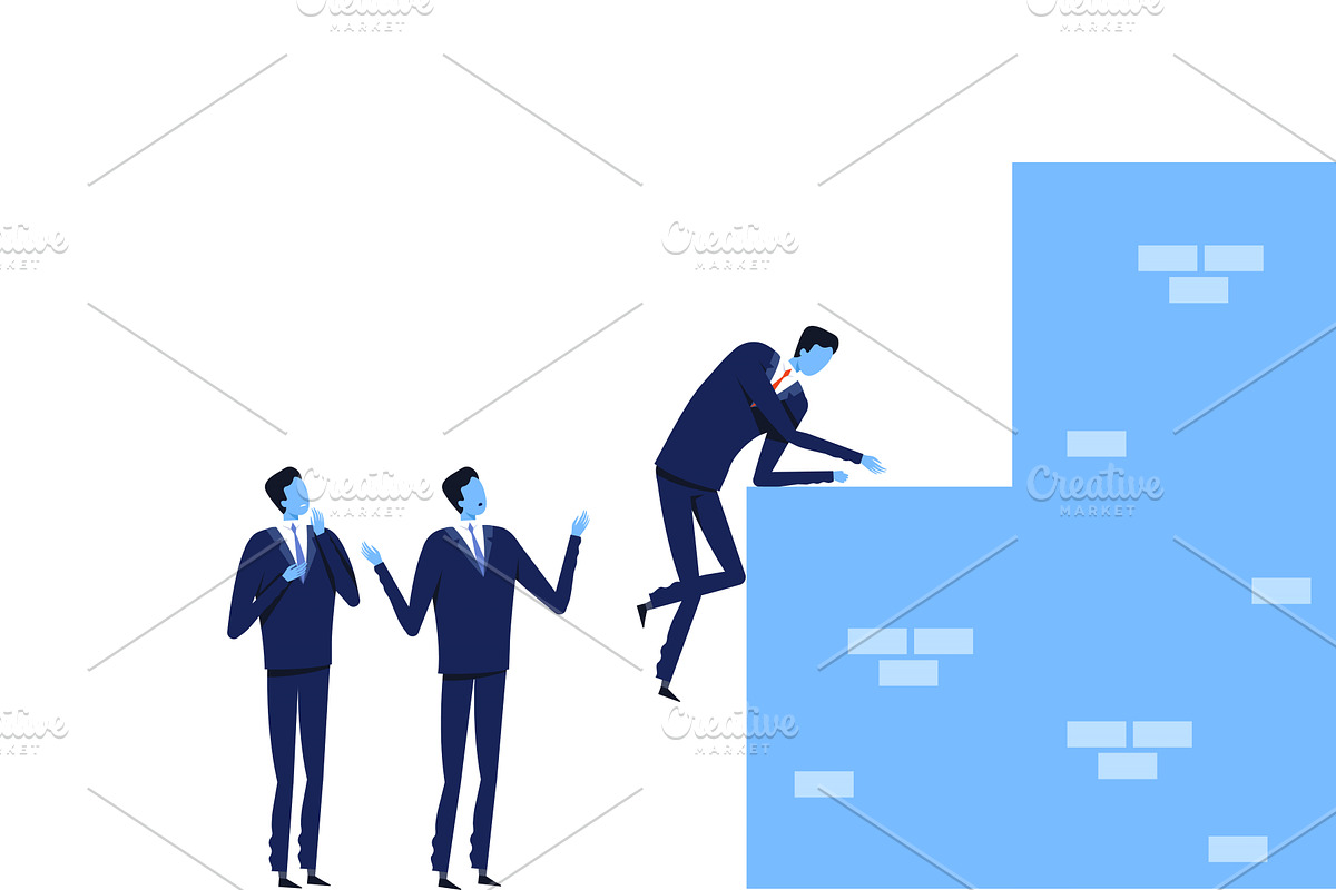 Group of Businessmen in Suits, a Person Illustration by TopVectors