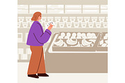 People buy groceries in supermarket, a Person Illustration by Good Studio (Thumbnail 3 of 7)