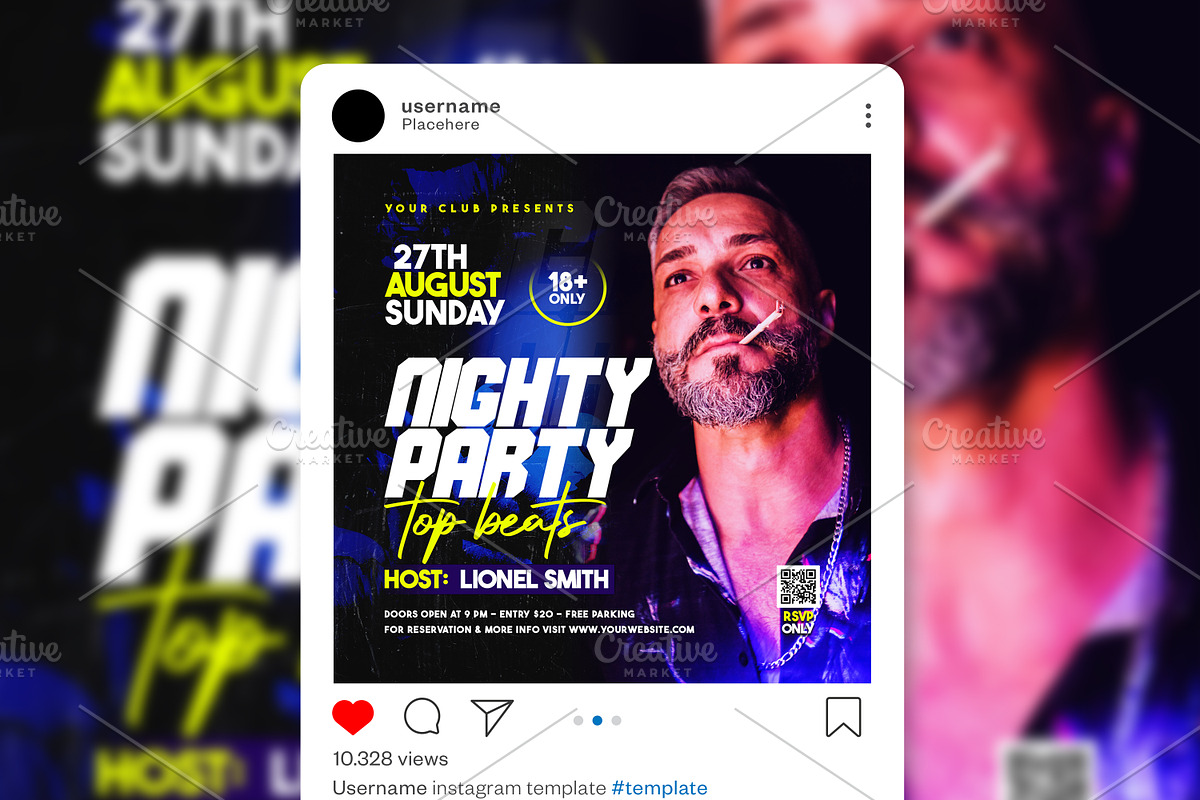 Night Party Flyer, a Flyer Template by FlyeredTemplate (Photo 2 of 3)