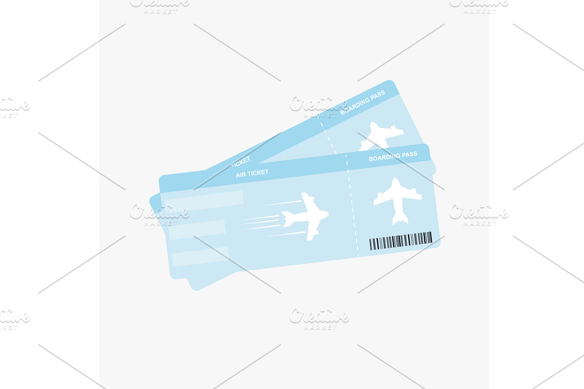 Boarding pass two tickets., an Illustration by Vector graphics