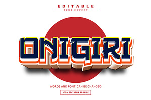 Onigiri 3D Editable Text Effect