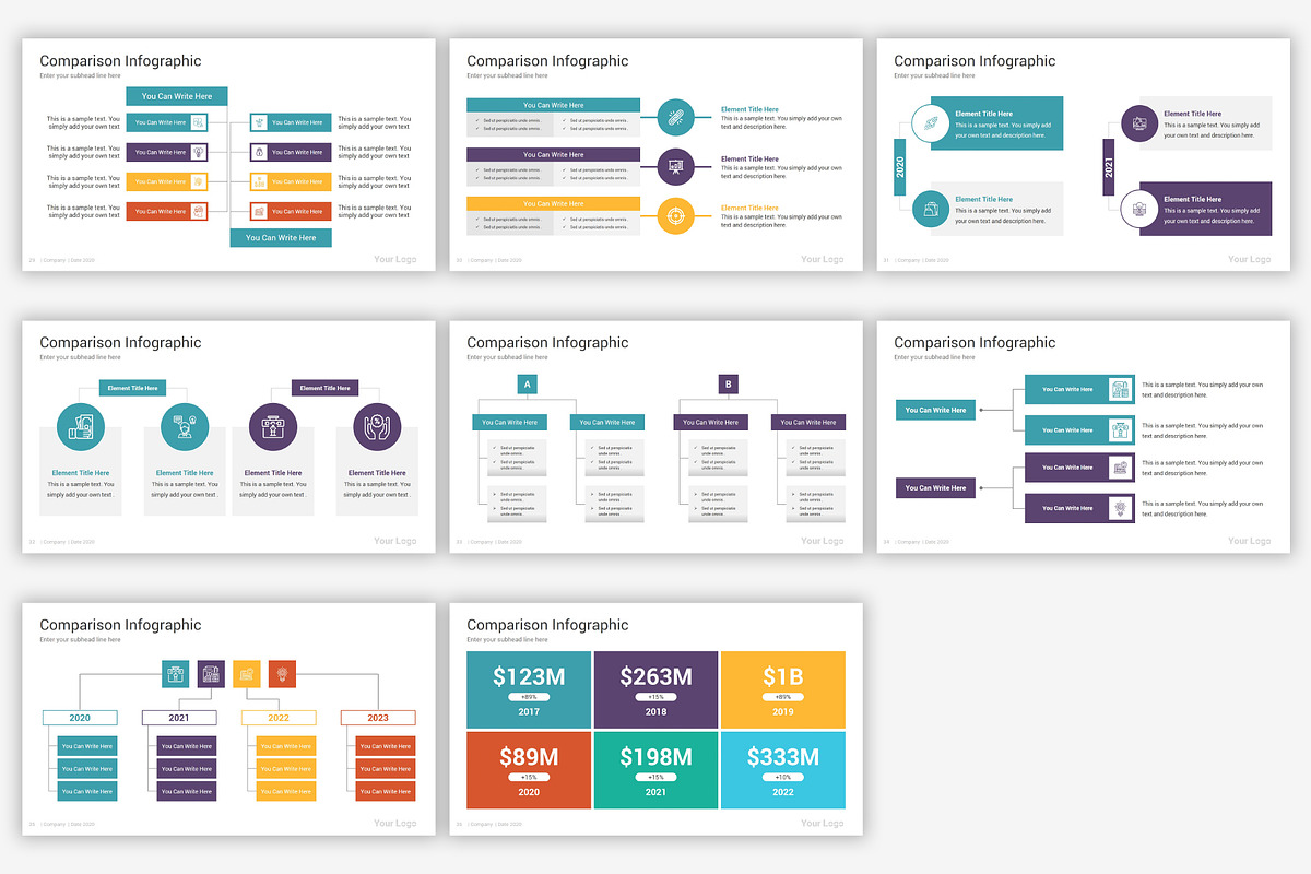 Comparison PowerPoint Infographics, a Presentation Template by SlideOne (Photo 7 of 7)