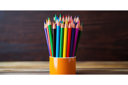Many different colored pencils on a, a School & Education Photo by ZinetroN