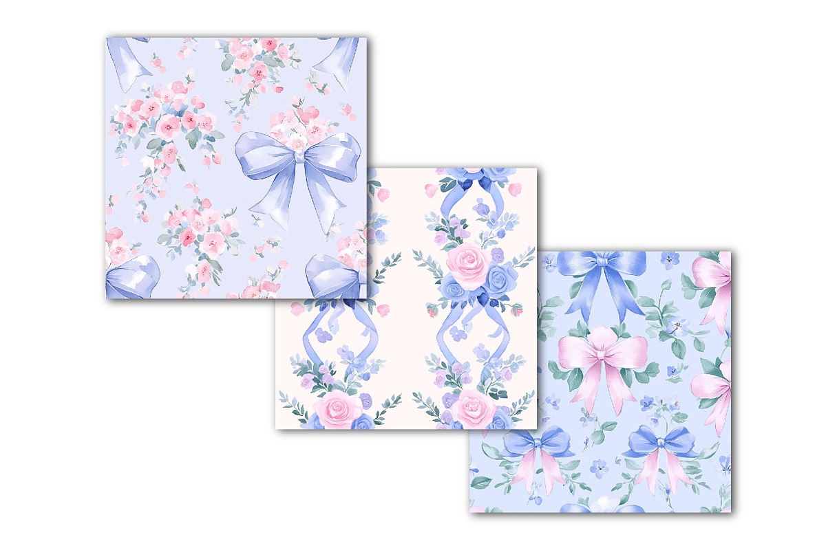 Floral Ribbonerie Seamless Patterns, a Texture Illustration by Dream Creation (Photo 6 of 6)