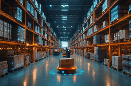 Automated guided vehicle transports, a Background Photo by Pixeness