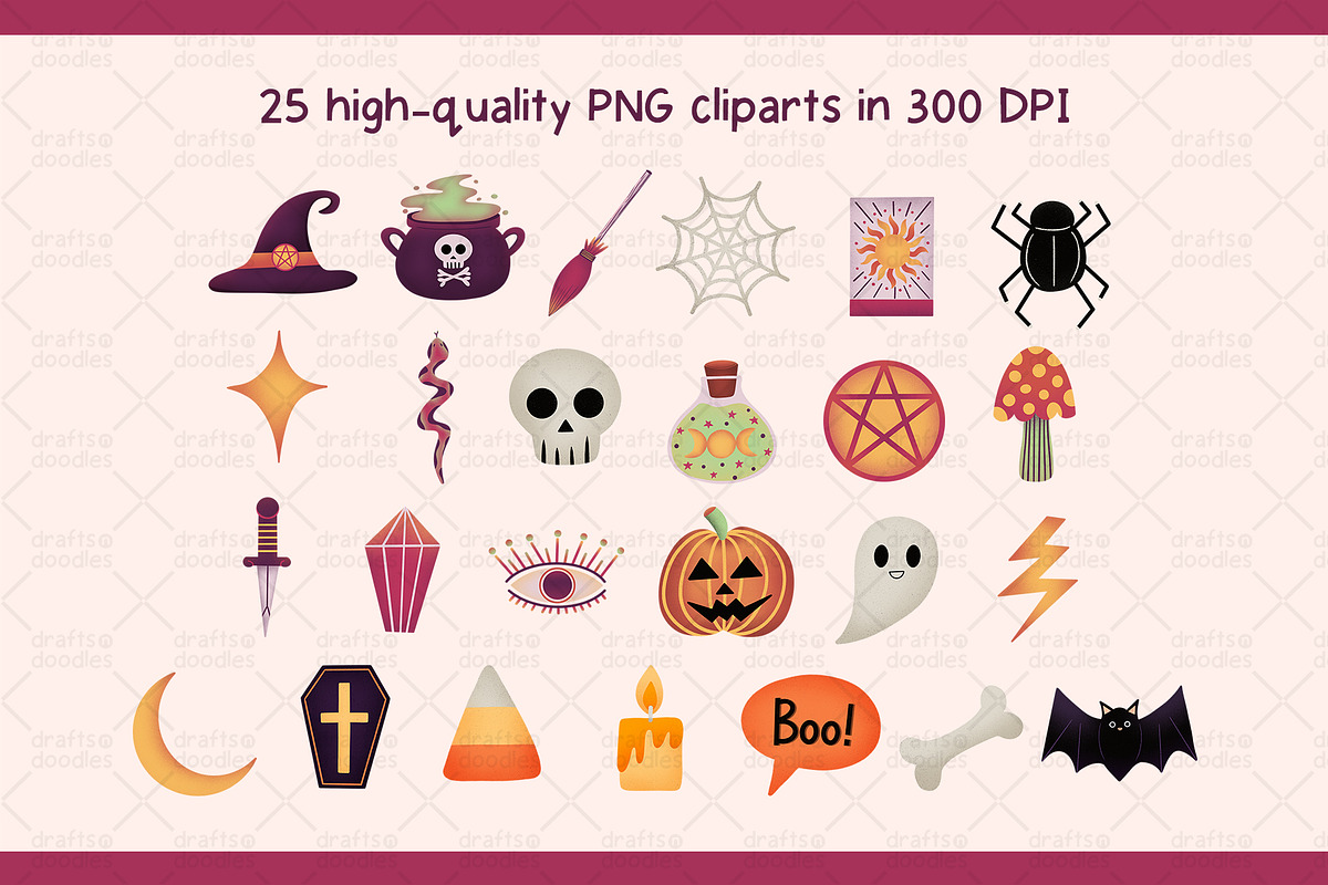 Basic Witch Halloween Clipart Set, an Object Graphic by Drafts n Doodles (Photo 2 of 3)
