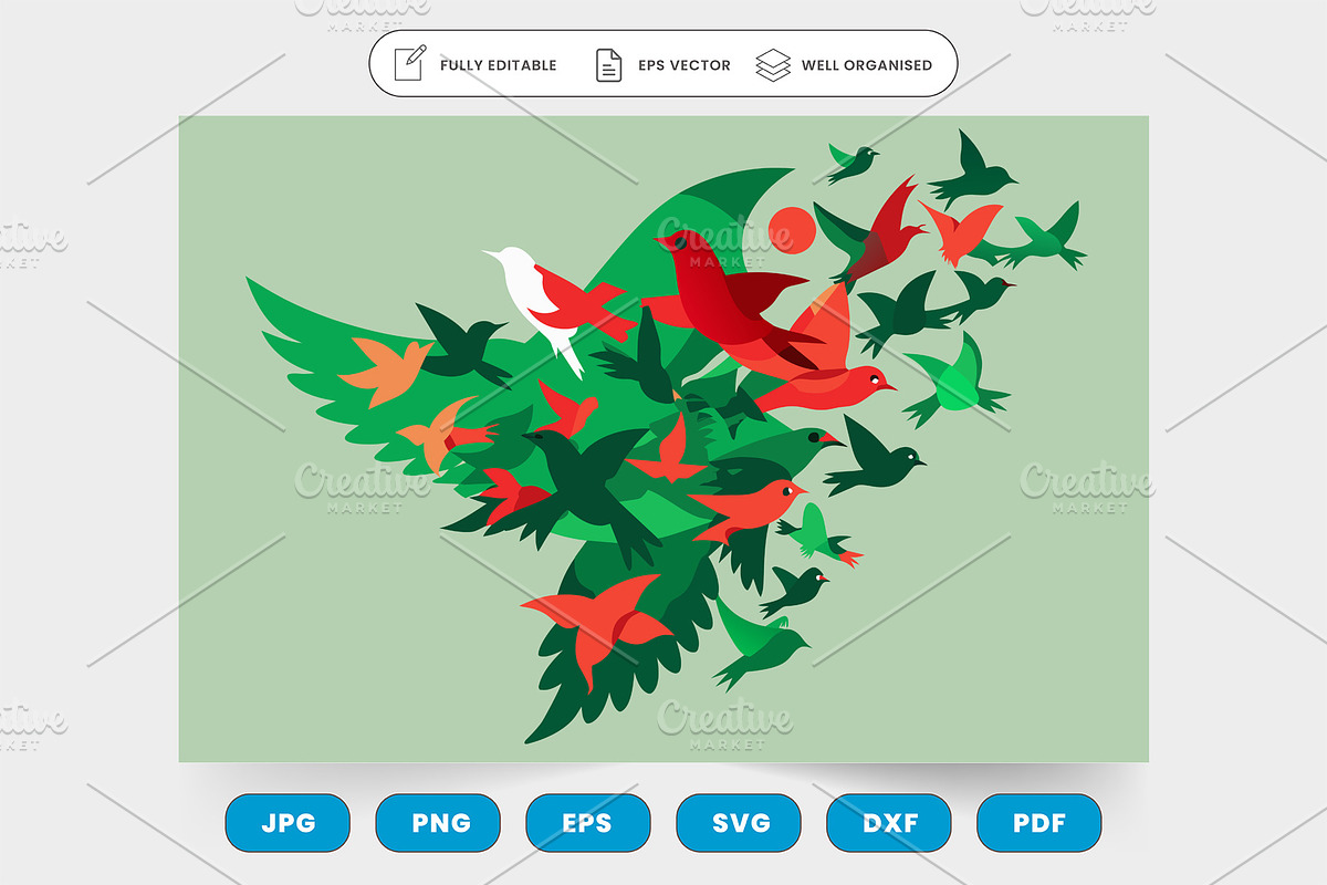 A flock of birds flying bangladesh f, a Graphic by SaroStock