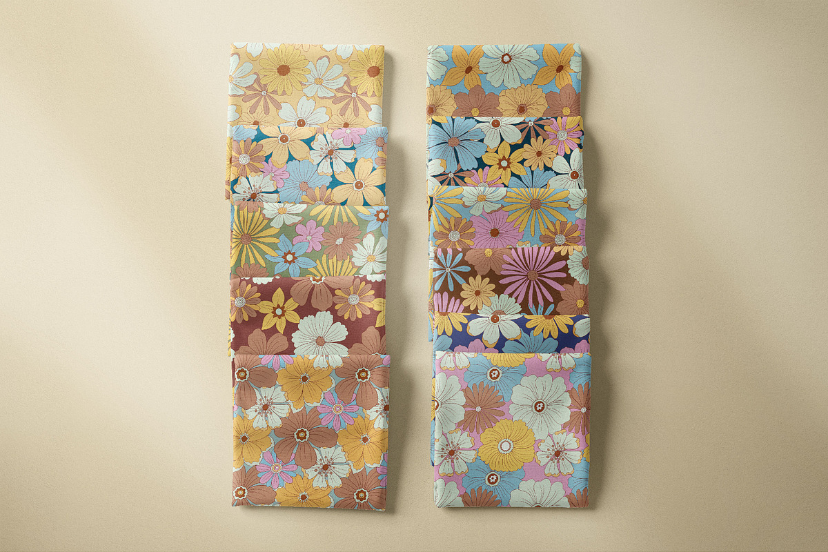 Wild Retro Floral Seamless Patterns, a Pattern Graphic by Tiger and Flower (Photo 11 of 20)