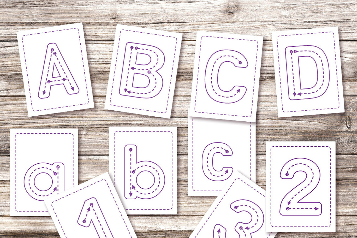 Trace Letters and Numbers Worksheets, a Stationery Template by Graphicsnext (Photo 3 of 6)