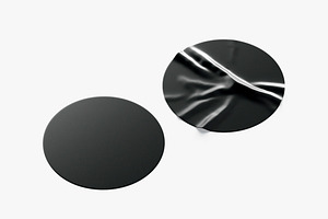 Two Black Round Stickers 3D Model