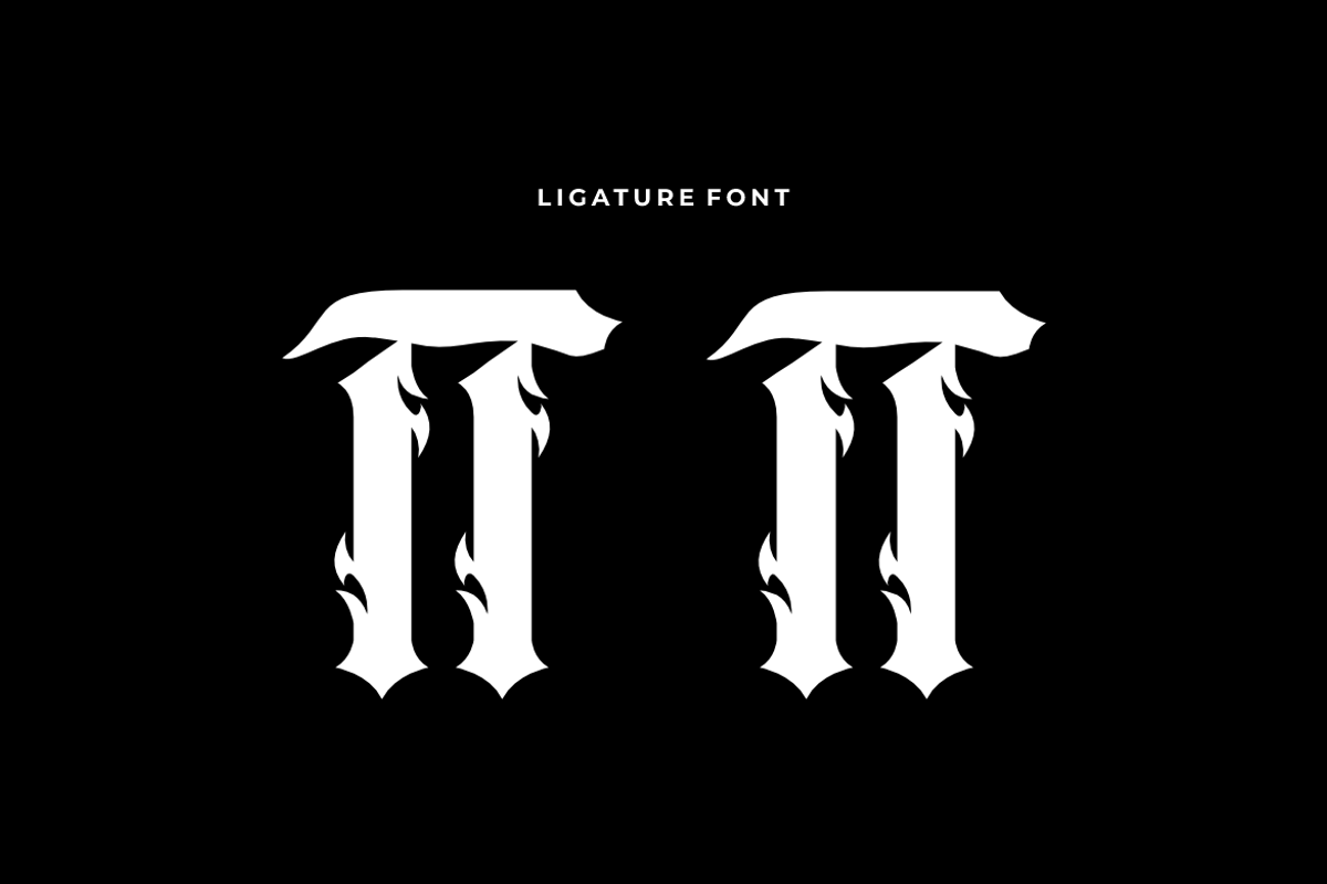 Gothic Bamliero - Blackletter Font, a Blackletter Font by Iqsiart Studio (Photo 7 of 10)