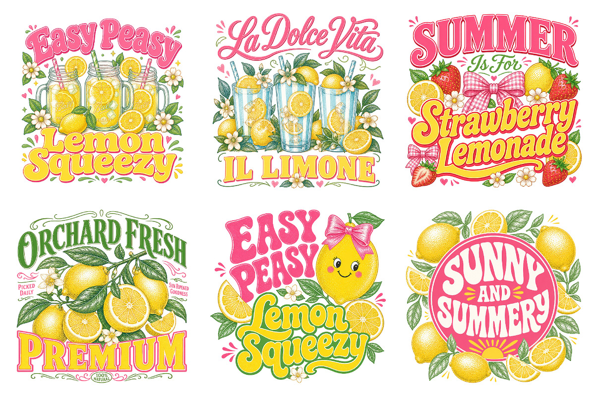 Summer Lemon Sublimation Quotes, a Seasonal Illustration by Dream Creation (Photo 3 of 12)