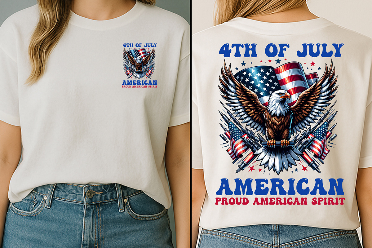 American USA Flag T-Shirt Design SVG, a Seasonal Illustration by Creative Arslan (Photo 2 of 5)