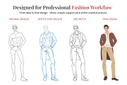 Male Fashion Figure Templates Bundle, a Person Illustration by Shorena Fashion Draws (Thumbnail 8 of 9)