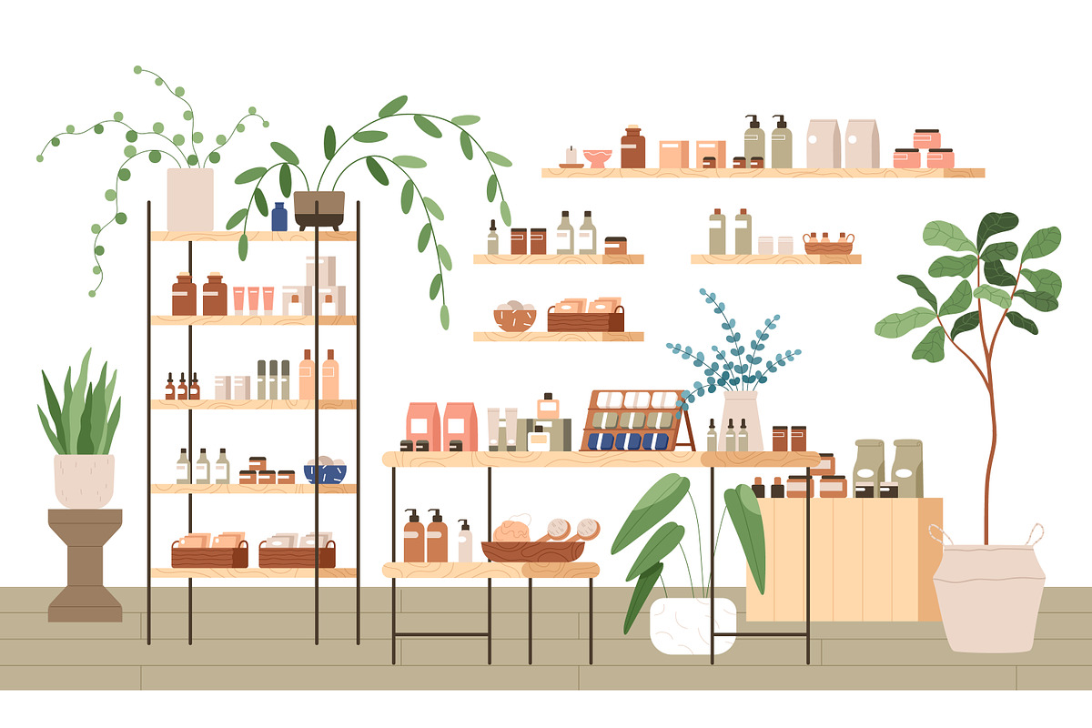 Cosmetics shop with organic products, a Person Illustration by Good Studio (Photo 2 of 2)