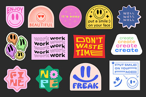 LIFE IS COOL VECTOR POP ART STICKERS