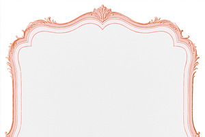 Ornate rococo style pink frame with copy space, elegant vintage, an Illustration by Studio ANNA