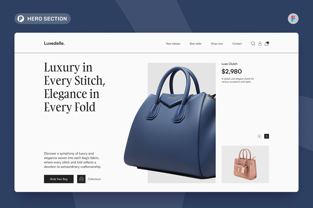 Luxurious Bag Store Hero Image, an UI Kit Template by peterdraw