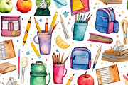 Watercolor Back to School, a Pattern Graphic by Printable Treasure (Thumbnail 6 of 6)