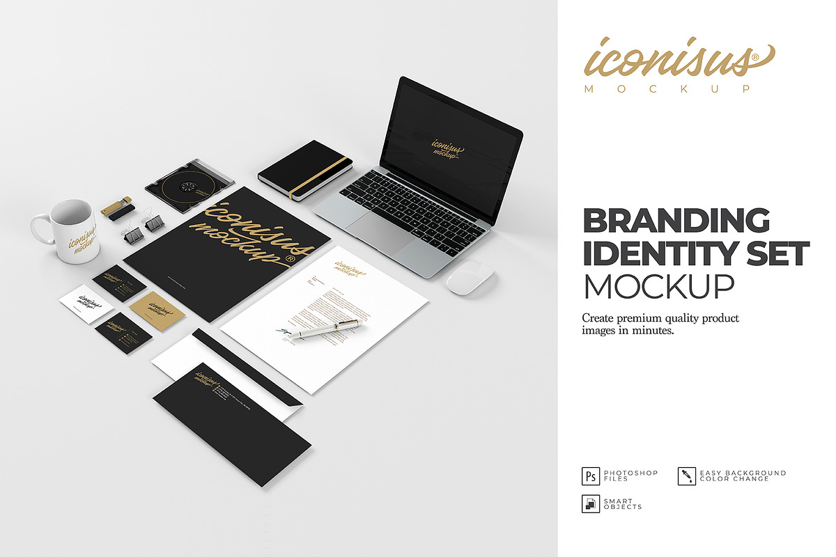 Branding identity Set Mockup, a Print Template by iconisusmockup (Photo 1 of 6)