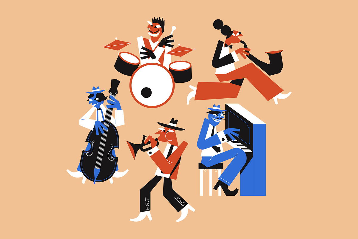 Cream Flat Jazz Illustration, an Object Illustration by graphicook