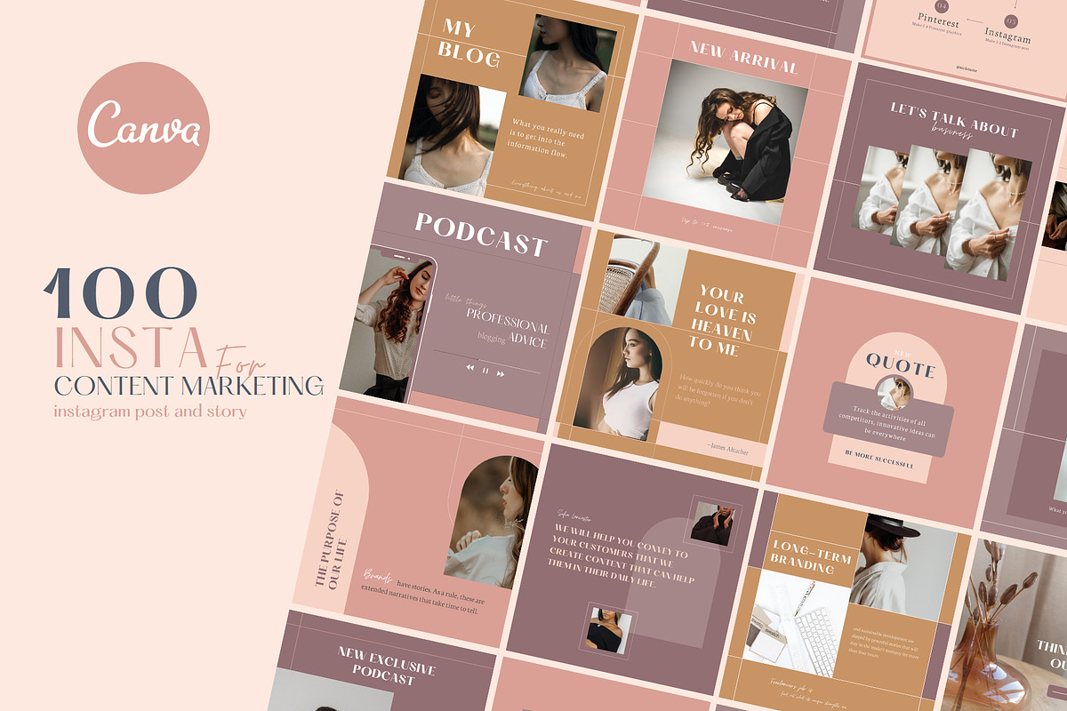 100 Multipurpose Instagram Templates, a Social Media Template by ...