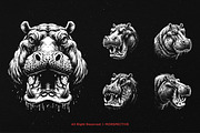 10 Bundle Dark Art Hippopotamus, an Illustration by Morspective (Thumbnail 5 of 7)
