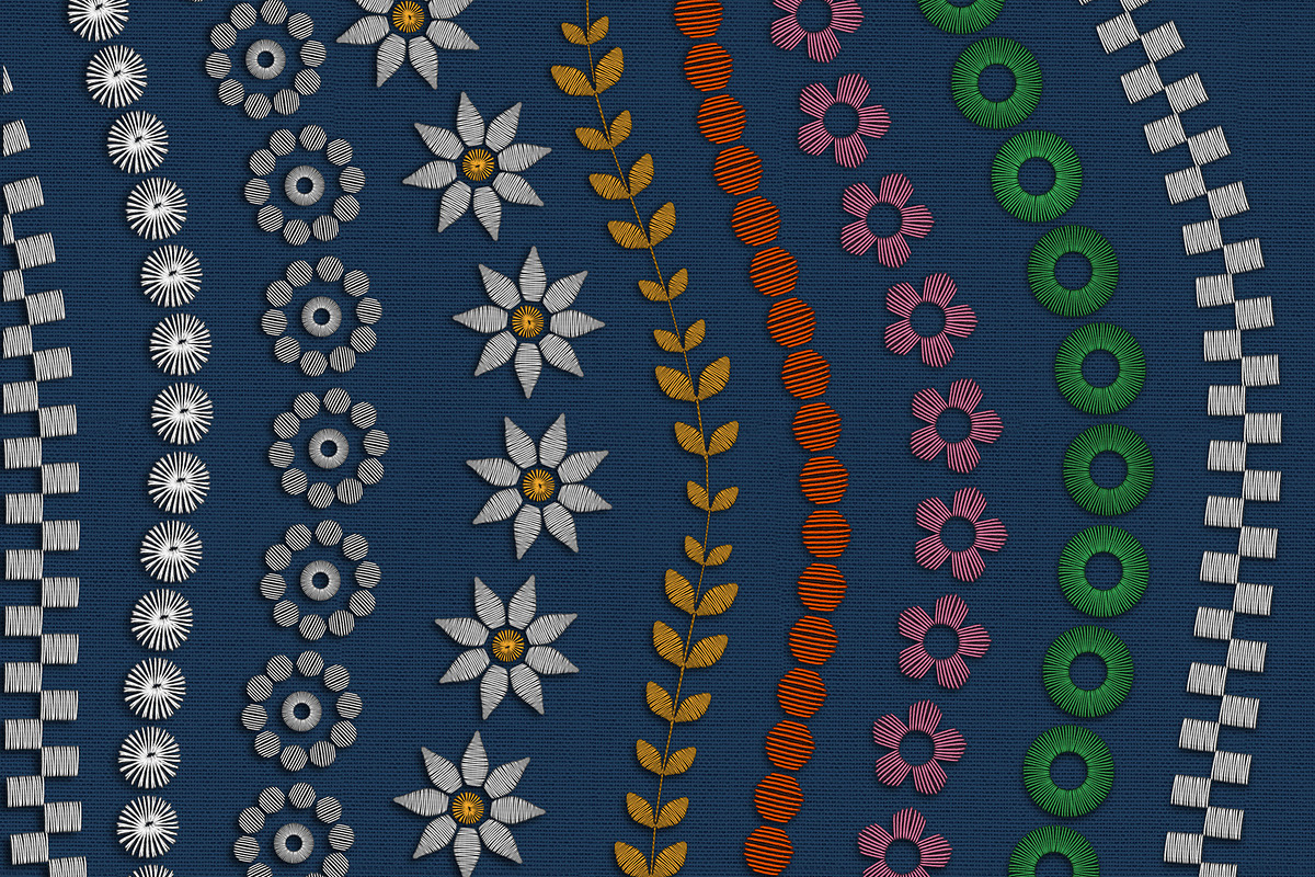 Photoshop Brushes Digital Embroidery, a Brush Add-On by Hanna Inaiáh (Photo 3 of 12)
