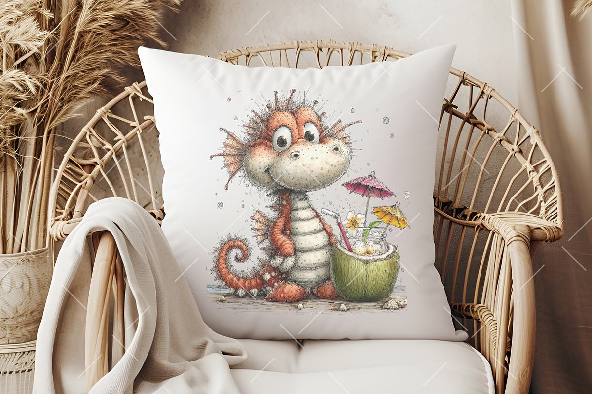 Whimsical Summer Seahorse Clipart, an Illustration by OK Design (Photo 5 of 6)