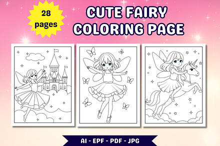 Cute Fairy Coloring Page