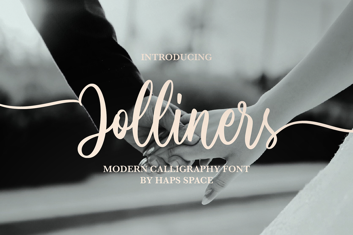 Jolliners - Modern Script Font, a Handwritten Font by Haps Space (Photo 1 of 11)