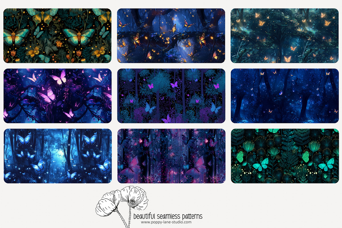 80 magic butterfly seamless pattern, a Pattern Graphic by Poppy Lane Studio (Photo 9 of 11)