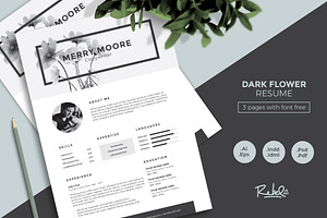 DrkFloral Resume/CV Template 3 Pages