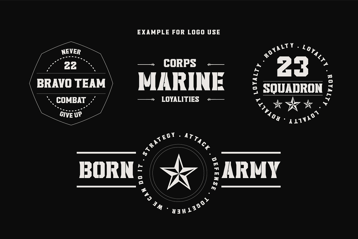Headcorps & Lordcorps /Military Font, a Sans Serif Font by Almarkhatype (Photo 9 of 21)