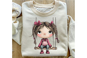 Whimsical Girl Clipart, an Illustration by OK Design (Thumbnail 6 of 6)