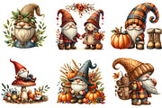 Watercolor Autumn Gnome Clipart, a Seasonal Illustration by DreamArtGraphic (Thumbnail 4 of 4)