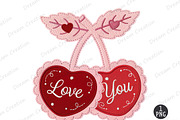 Yarn Crochet Valentines Cherry PNG, an Illustration by Dream Creation (Thumbnail 1 of 5)